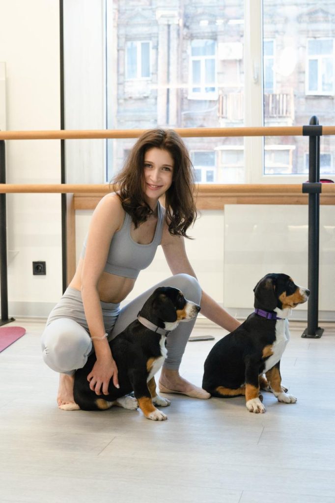 Puppy yoga — Entlebucher Mountain Dogs